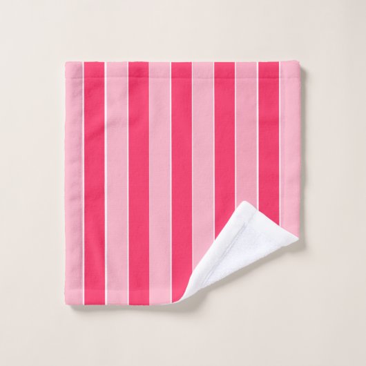 Rosa Streifen Badhandtuch Set (Waschlappen)