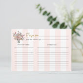 Rosa Streifen Blumenrei Rezept Begleitkarte (Stehend Vorderseite)