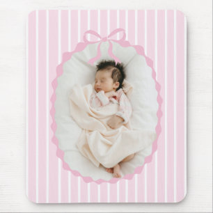 Rosa Streifen-Bogenrahmen Individuelle Foto-Mauspa Mousepad