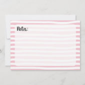 Rosa Streifen Brautparty Rezeptkarte (Rückseite)