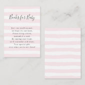 Rosa Streifen Bücher für Baby, Babydusche Begleitkarte (Vorne/Hinten)