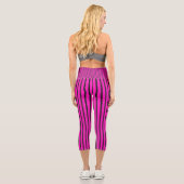 Rosa Streifen Capri Leggings (Rückseite)
