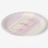 Rosa Streifen Coquette Bow Babydusche Pappteller (Schrägansicht)