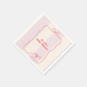 Rosa Streifen Coquette Bow Babydusche Serviette (Ecke)