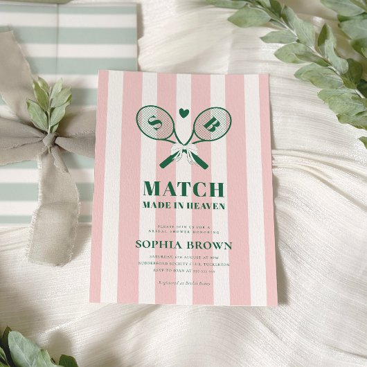 Rosa Streifen Country Club Brautparty Einladung