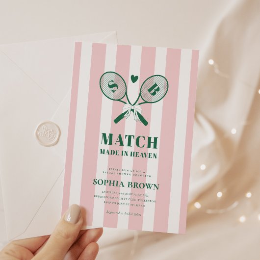 Rosa Streifen Country Club Brautparty Einladung