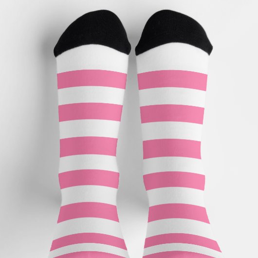 Rosa Streifen Crew Socken (Oben)