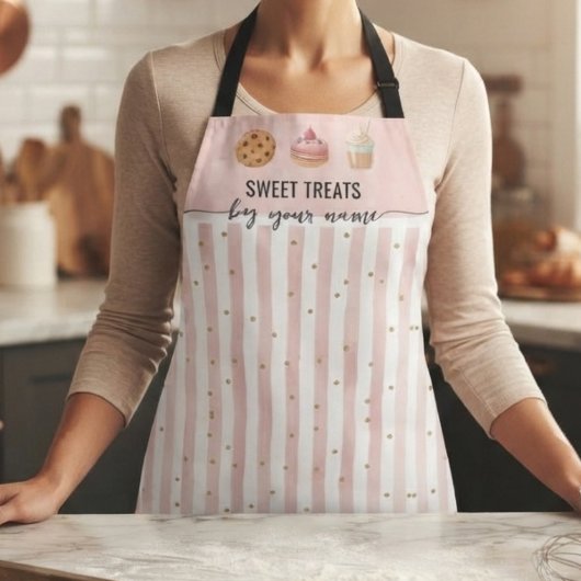 Rosa Streifen Custom Bakery Schürze