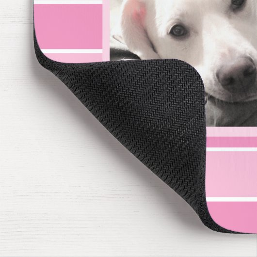 Rosa Streifen Custom Initial One Foto Niedlich Dog Mousepad (Ecke)