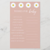 Rosa Streifen, Daisy Baby Dusche Wünsche für Baby (Vorderseite)