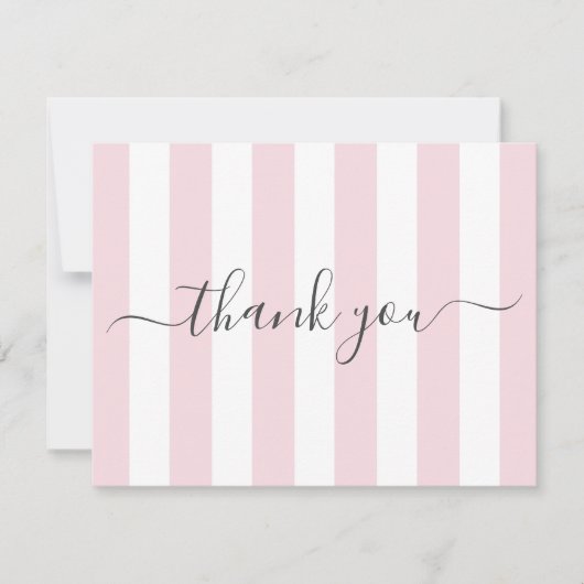 Rosa Streifen Danke Notiz (Vorderseite)