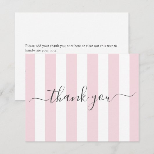 Rosa Streifen Danke Notiz (Vorne/Hinten)