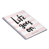 Rosa Streifen | Das Leben geht über die Kalligraph Notizblock (Rechte Seite)