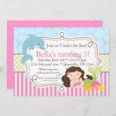 Rosa Streifen-, Delphin-und Einladung (Vorne/Hinten)