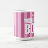 Rosa-Streifen der CHEF der Welt beste für ihr V11B Kaffeetasse (Mittel)