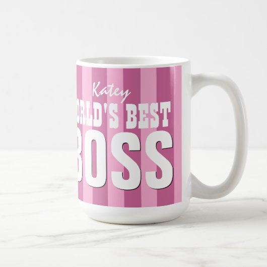 Rosa-Streifen der CHEF der Welt beste für ihr V11B Kaffeetasse (Rechts)