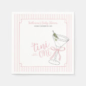Rosa Streifen Ein Tini ist auf dem Weg Cocktail Serviette (Vorderseite)