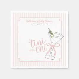 Rosa Streifen Ein Tini ist auf dem Weg Cocktail Serviette