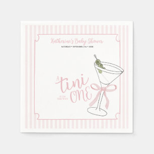 Rosa Streifen Ein Tini ist auf dem Weg Cocktail Serviette