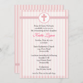 Rosa-Streifen-Einladung Einladung (Vorne/Hinten)