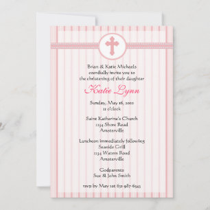 Rosa-Streifen-Einladung Einladung