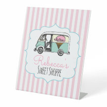 Rosa Streifen Eiscreme Geburtstagszeichen