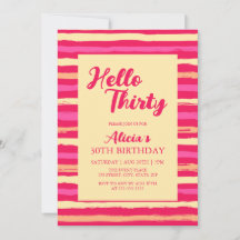 Rosa Streifen farbenfroh Hallo Dreißig Mädchen Geb
