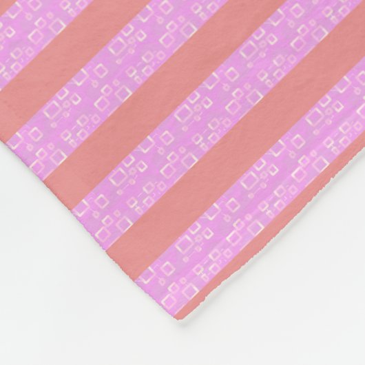 Rosa Streifen Fleece Blanket (Ecke)