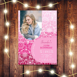 Rosa Streifen Foto Florenz Geburtstag Einladung