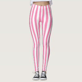 Rosa Streifen für Frühling Leggings