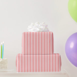 Rosa Streifen Geburtstag Mädchen Geschenkpapier