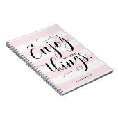 Rosa Streifen | Genießen Sie die kleinen Dinge Kal Notizblock (Rechte Seite)