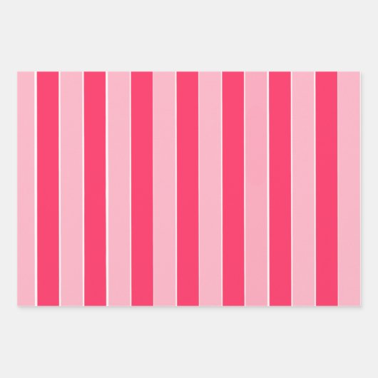 Rosa Streifen Geschenkpapier Set (Vorderseite 3)