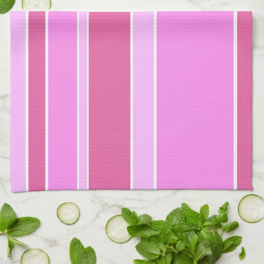 Rosa Streifen Geschirrtuch (Gefaltet)