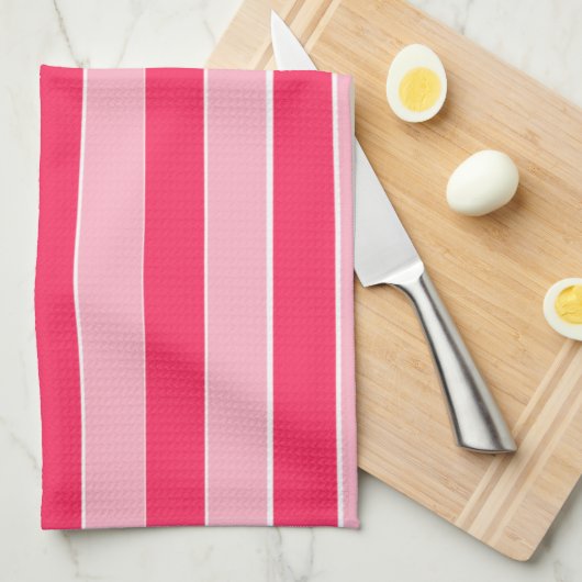 Rosa Streifen Geschirrtuch (Viertel Falte)