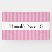 Rosa Streifen, gestreiftes Muster, Linien, süß 16 Banner (Horizontal)