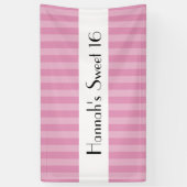 Rosa Streifen, gestreiftes Muster, Linien, süß 16 Banner (Vertikal)