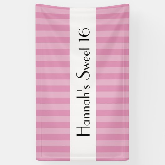 Rosa Streifen, gestreiftes Muster, Linien, süß 16 Banner (Vertikal)