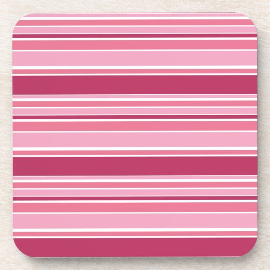 Rosa Streifen Getränkeuntersetzer (Vorderseite)
