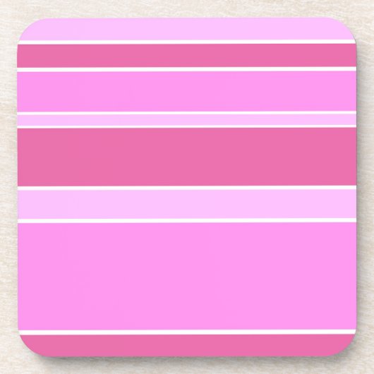 Rosa Streifen Getränkeuntersetzer (Vorderseite)