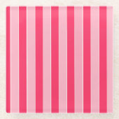 Rosa Streifen Glasuntersetzer (Vorderseite)