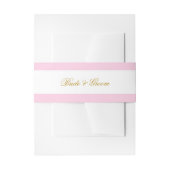 Rosa Streifen Gold Rahmen Blume Hochzeit Einladungsbanderole (Vorderseite Beispiel)