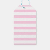 Rosa Streifen Gold Rahmen Blume Hochzeit Geschenkanhänger (Rückseite)