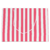 Rosa Streifen Große Geschenktüte (Vorderseite)