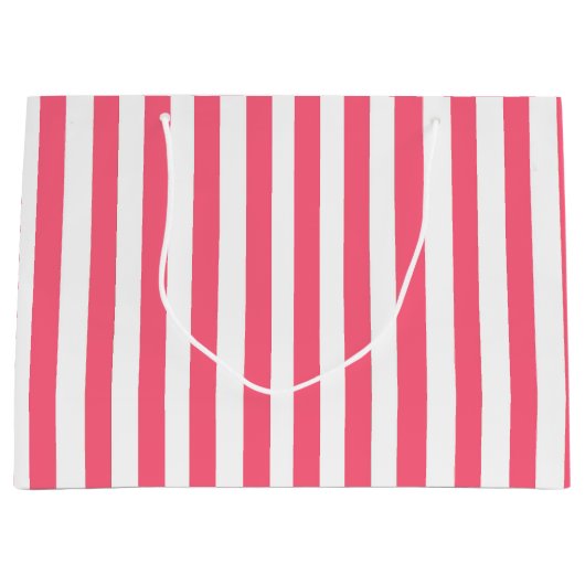Rosa Streifen Große Geschenktüte (Vorderseite)