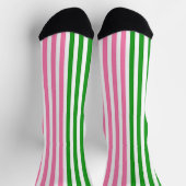 Rosa Streifen Grüne Streifen Socken (Oben)