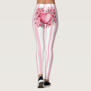 Rosa Streifen, Herz-Hintern Leggings