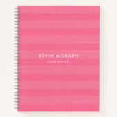 Rosa Streifen Imitat Leinenstruktur Notizblock (Vorderseite)
