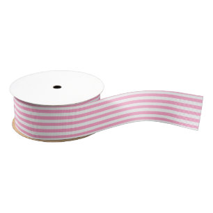 Rosa Streifen in Weiß und Nylon Ripsband