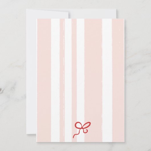 Rosa Streifen Italienisch angehauchte Kinderdusche Dankeskarte (Rückseite)